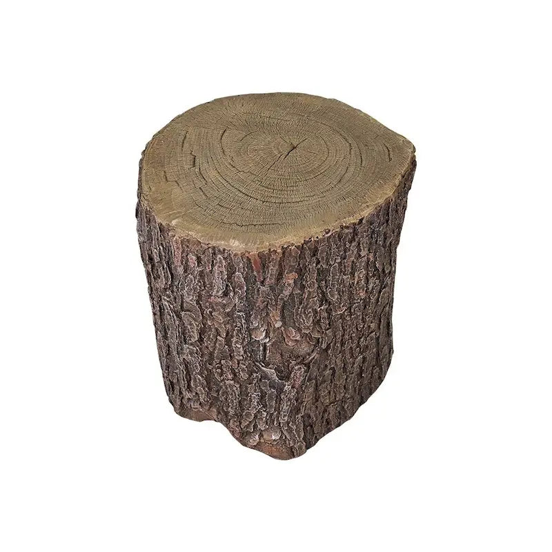 Fausse souche de chêne pour le jardin - Table ronde et tabourets de jardin en forme de souche d'arbre