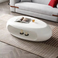 Table basse ovale moderne en fibre de verre 48,42 pour salon